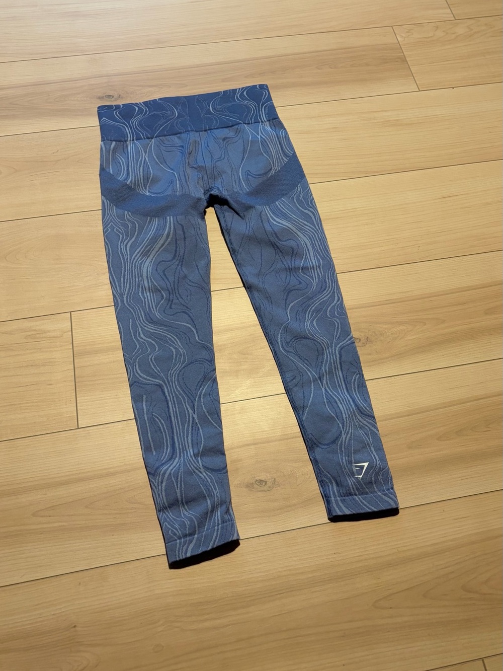 Gymshark Adapt Swirl / Water Print Seamless Leggings Blue Size S